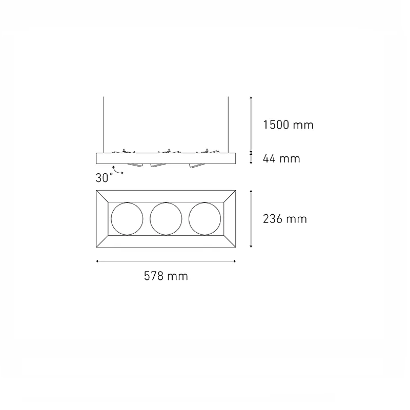 Luminario downlight LED ALPHA SUSPENDIDO III LED Blanco L5821-100 Magg