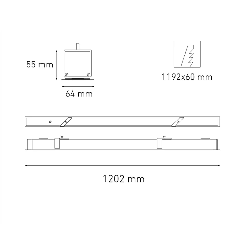 Lámpara LED lineal techo BL U 1200 EMPOTRAR 25W luz neutra 4000K Blanco L6471-1I0 Magg