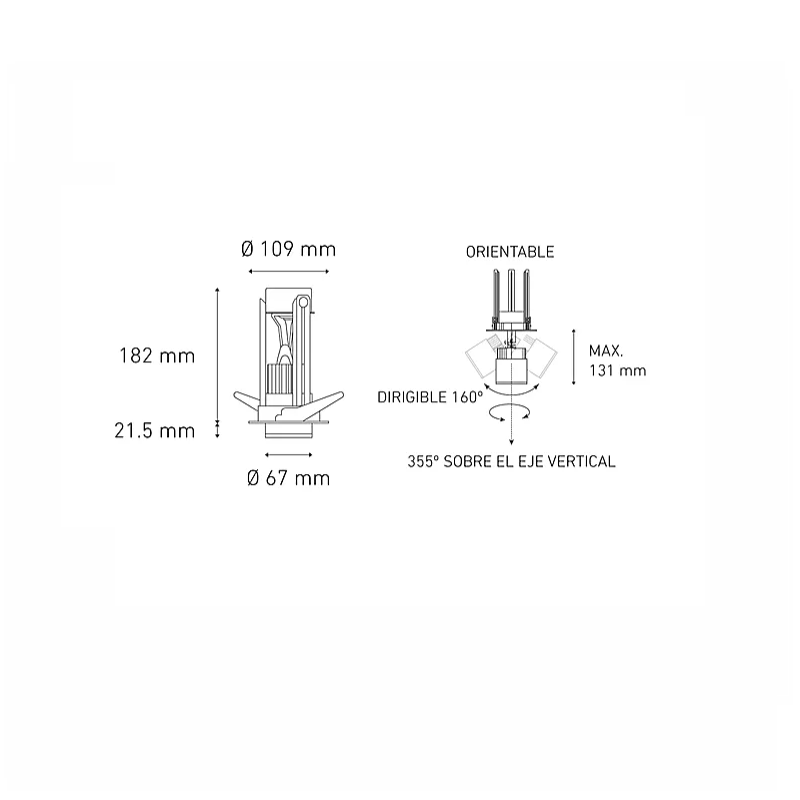 Proyector LED empotrar techo C12 E 24° 12W luz neutra 4000K Blanco L5670-1I5 Magg