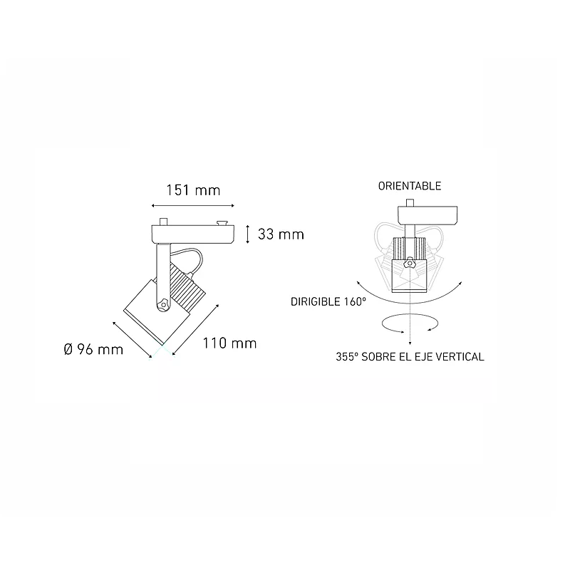 Lámpara a Riel Proyector LED C 20 R 45° 20W luz neutra 4000K Blanco L5660-1I9 Magg
