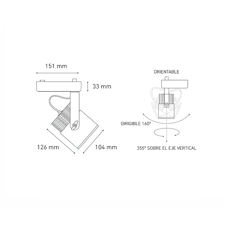 Lámpara a Riel Proyector LED C 30 R 24° 30W luz cálida 3000K Blanco L5661-1E5 Magg