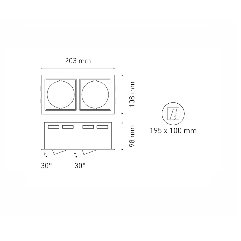 Luminario downlight LED ISIS II LED Blanco L5961-100 Magg