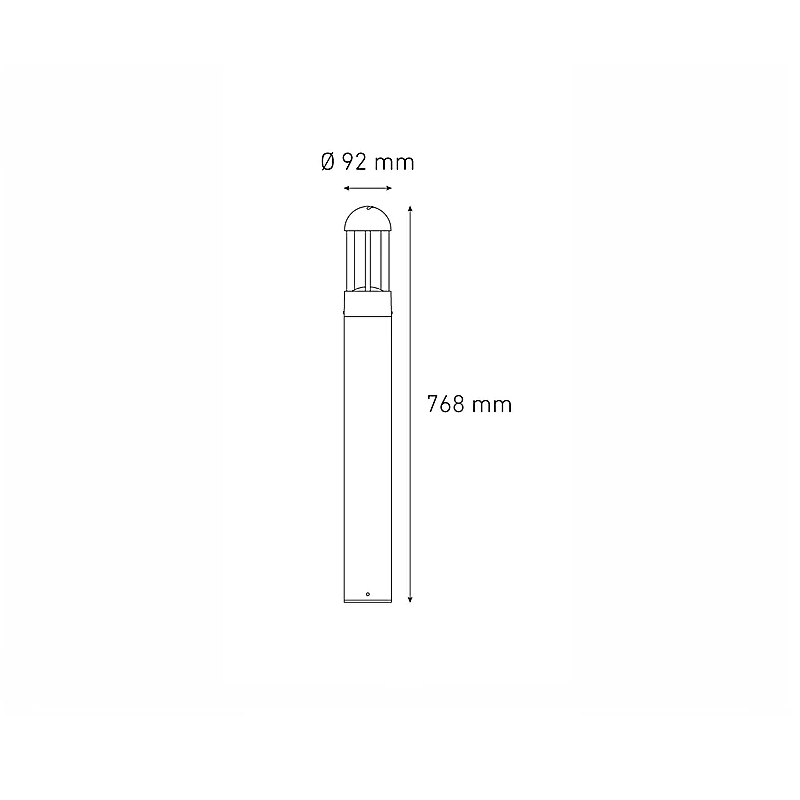 Bolardo poste con luz VENECIA DOMO 800 6W luz cálida 3000K Gris L7640-6E0 Magg