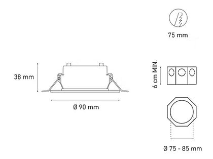 Lámpara Downlight Led Luna 4 4W Luz Neutra 4000k Blanco L6653-1I0 Magg