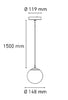 Lámpara colgante LED esfera GLOBE 6 8W luz fría 6000K Blanco L6701-130 Magg