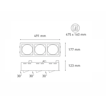 Luminario downlight LED ALPHA III LED Blanco L5903-100 Magg