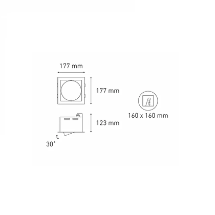 Luminario downlight LED ALPHA I LED   Negro L5901-300 Magg