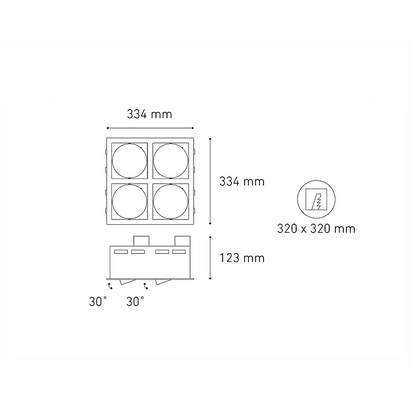 Luminario downlight LED ALPHA IV LED Negro L5904-300 Magg