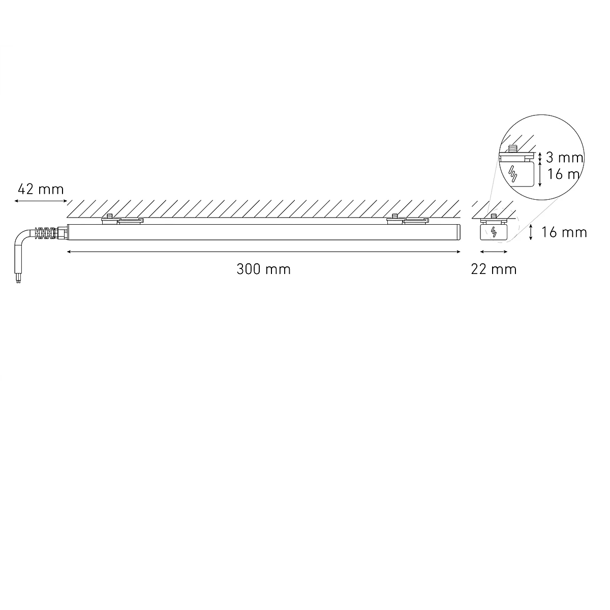 Lámpara lineal tira LED BL FLAT 300 Potencia Media 2W luz fría 6000K B ...