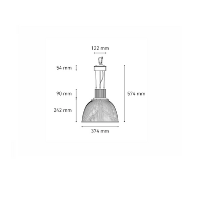 Luminaria LED colgante industrial CAMPANA 14/50 52W luz neutra 4000K Plata L5806-SI0 Magg