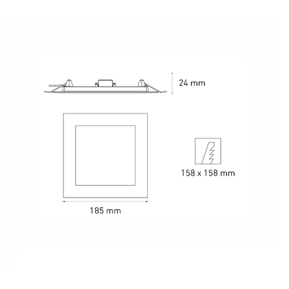 Lámpara downlight spot LED SQ 13 FLAT 13W luz fría 6000K Blanco L6614-130 Magg