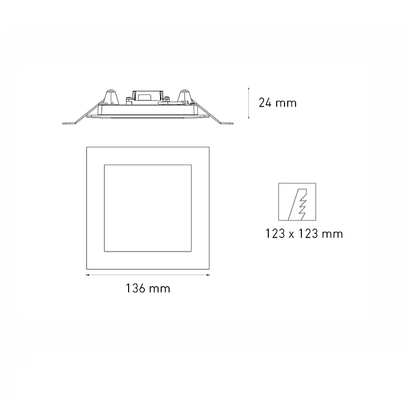 Lámpara downlight spot LED SQ 9 FLAT 9W luz cálida 3000K Blanco L6613-1E0 Magg