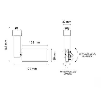 Lámpara LED PROYECTOR RIEL TOP REC 40° 18W luz neutra 4000K Rosa L5610-RIJ Magg